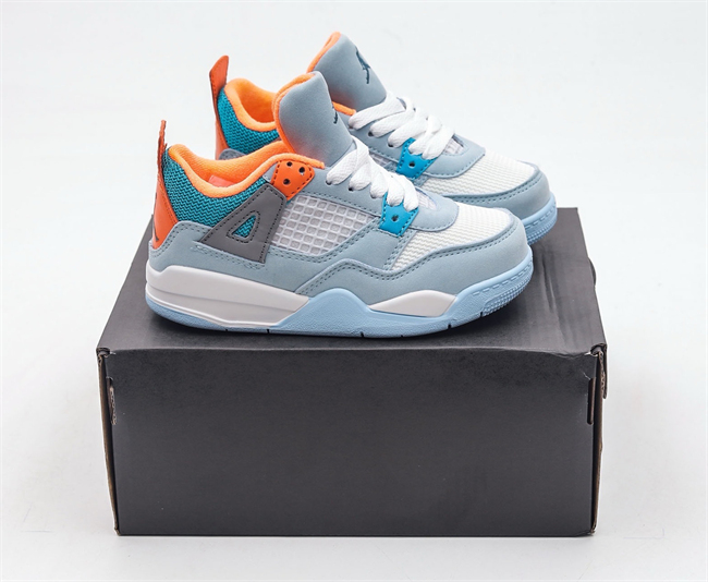 Youth Running weapon Super Quality Air Jordan 4 Grey/Blue Shoes 044